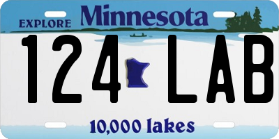 MN license plate 124LAB