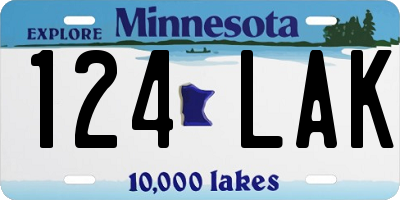 MN license plate 124LAK