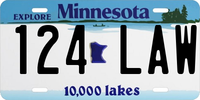 MN license plate 124LAW