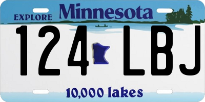 MN license plate 124LBJ