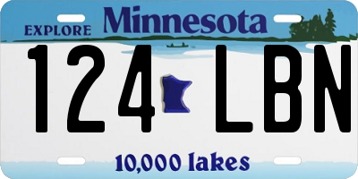 MN license plate 124LBN