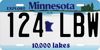 MN license plate 124LBW