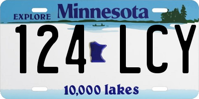 MN license plate 124LCY