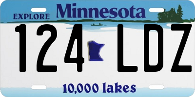 MN license plate 124LDZ