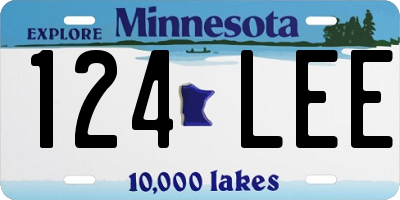 MN license plate 124LEE