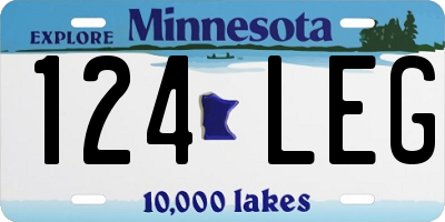 MN license plate 124LEG