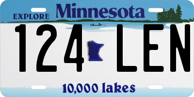 MN license plate 124LEN