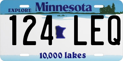 MN license plate 124LEQ