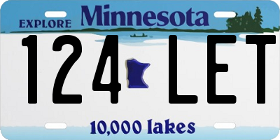 MN license plate 124LET