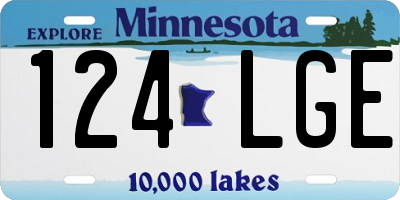 MN license plate 124LGE