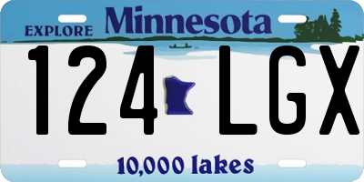 MN license plate 124LGX