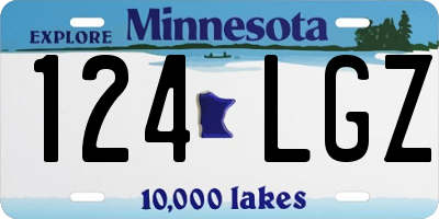 MN license plate 124LGZ