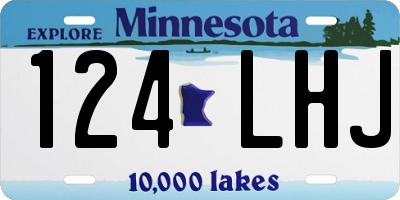 MN license plate 124LHJ