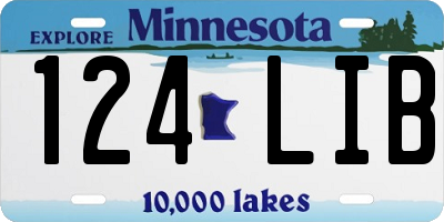 MN license plate 124LIB