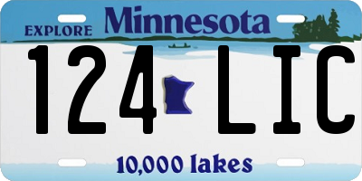 MN license plate 124LIC