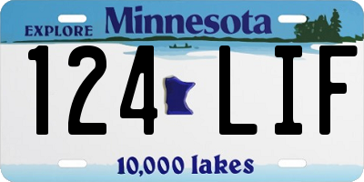 MN license plate 124LIF