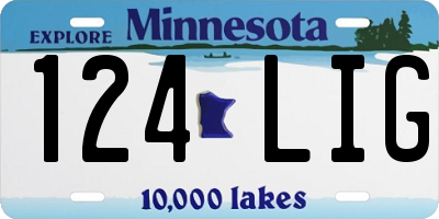 MN license plate 124LIG