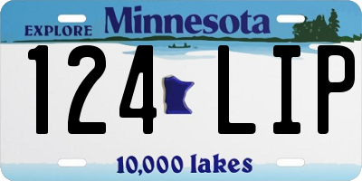 MN license plate 124LIP