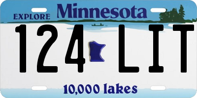 MN license plate 124LIT
