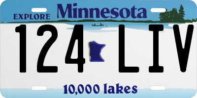 MN license plate 124LIV
