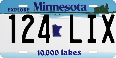 MN license plate 124LIX