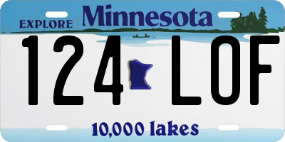 MN license plate 124LOF