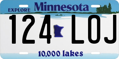 MN license plate 124LOJ