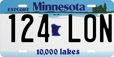 MN license plate 124LON
