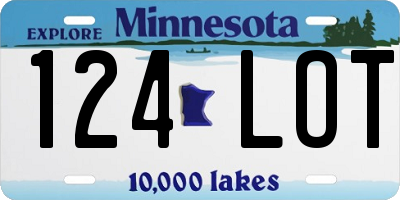MN license plate 124LOT