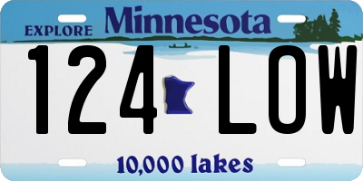 MN license plate 124LOW