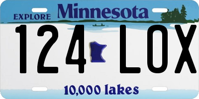 MN license plate 124LOX