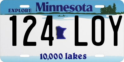 MN license plate 124LOY