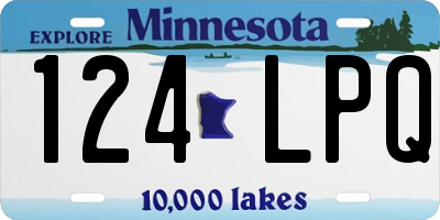 MN license plate 124LPQ