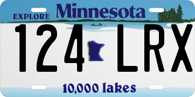 MN license plate 124LRX