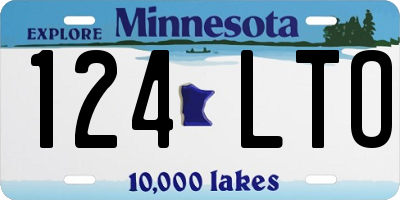 MN license plate 124LTO