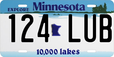 MN license plate 124LUB