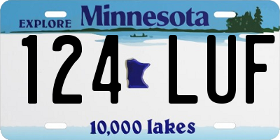 MN license plate 124LUF
