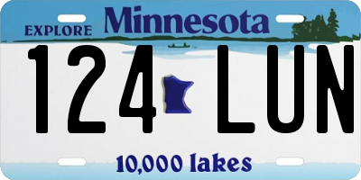 MN license plate 124LUN