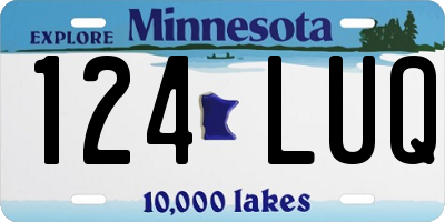 MN license plate 124LUQ
