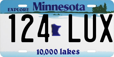 MN license plate 124LUX