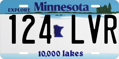 MN license plate 124LVR