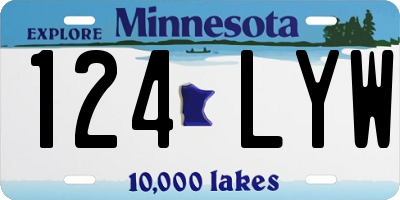 MN license plate 124LYW