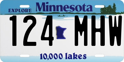 MN license plate 124MHW