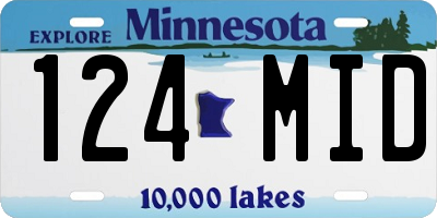 MN license plate 124MID