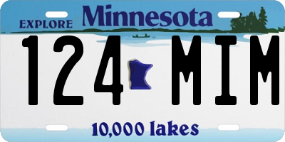 MN license plate 124MIM