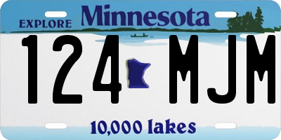 MN license plate 124MJM
