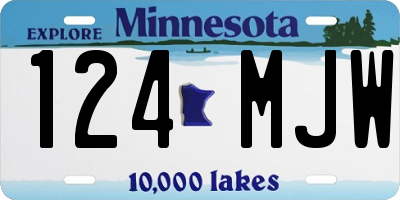 MN license plate 124MJW