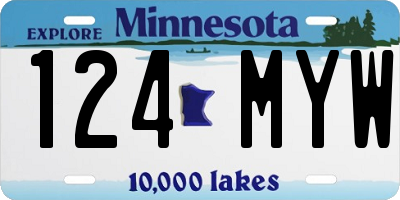 MN license plate 124MYW