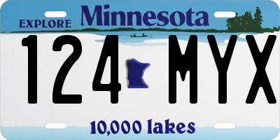 MN license plate 124MYX