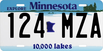 MN license plate 124MZA